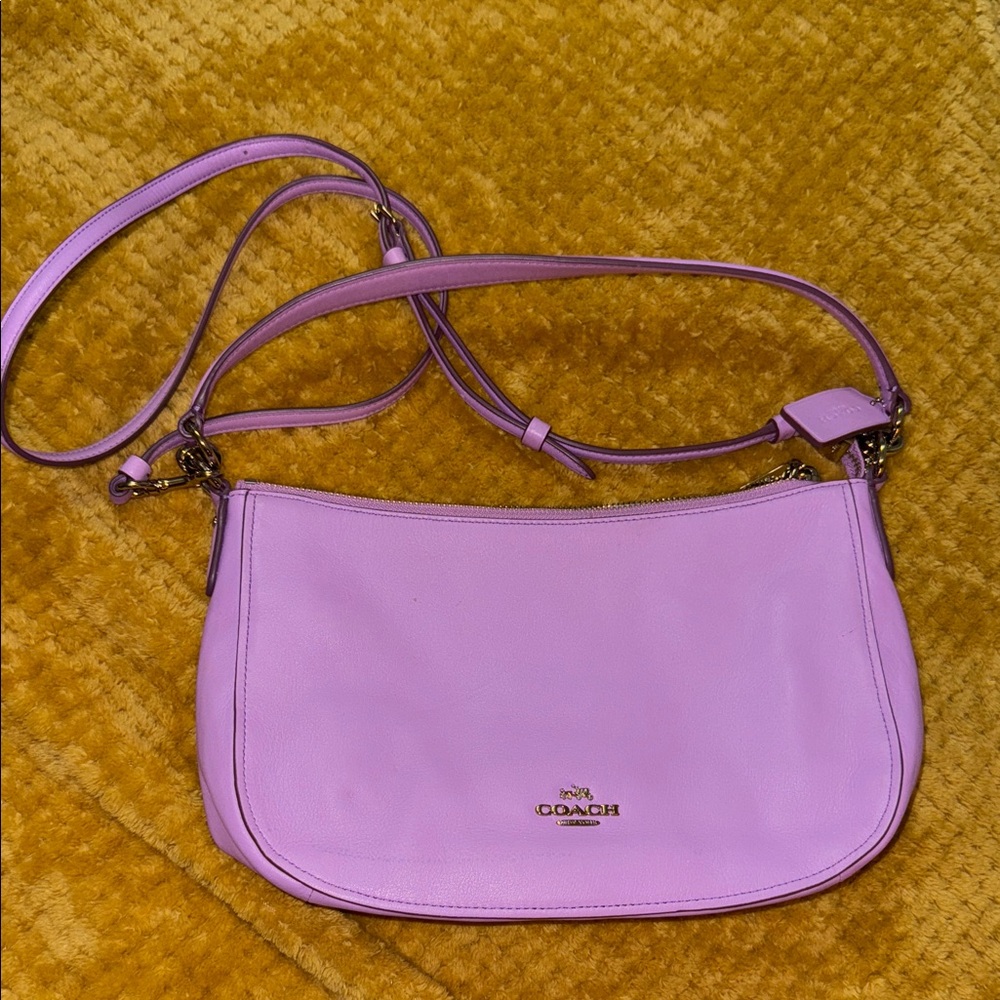Coach Chelsea Lilac lavender Shoulder Bag with crossbody strap